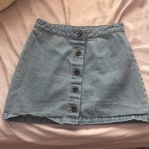 Button Up Denim Skirt